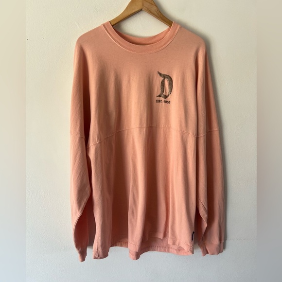 Disney Parks Resort Spirit Jersey Peach Pink Color Gold Puffy Lettering Size XL - Picture 1 of 11